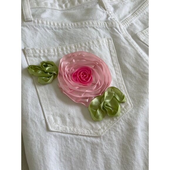 Custom Denim Forum Jeans recreate by Angelina Vanelli Sheer Floral Embroidery 23 - Picture 8 of 15